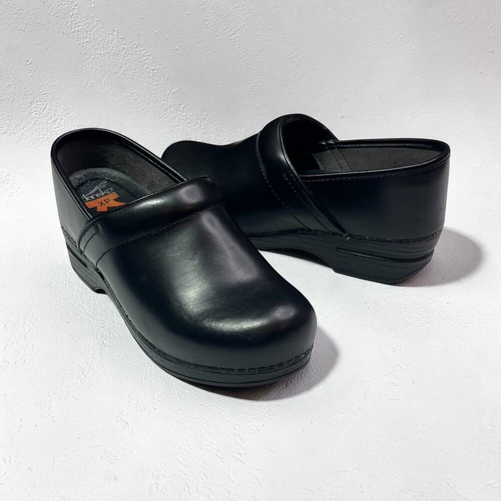 Dansko Pro XP Clogs Black Cabrio Leather EU 39 Nursing Work Occupational Shoes